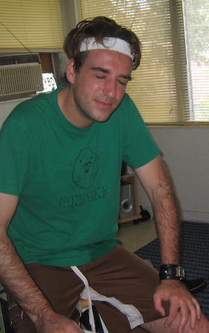 Young Bones in a Lime Time tee