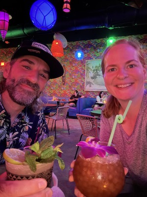 Sab and Bones at Tiki Easy in Asheville, North Carolina.